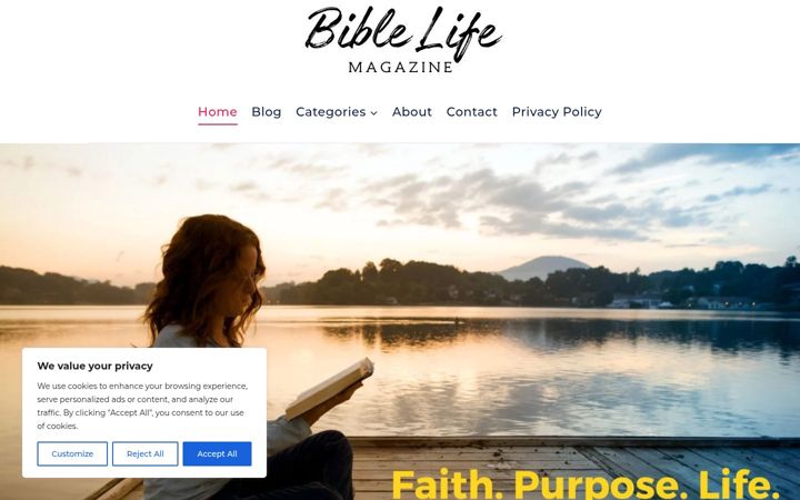 Screenshot of biblelifemag.com