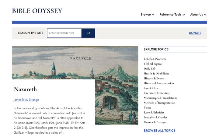 Screenshot of bibleodyssey.org