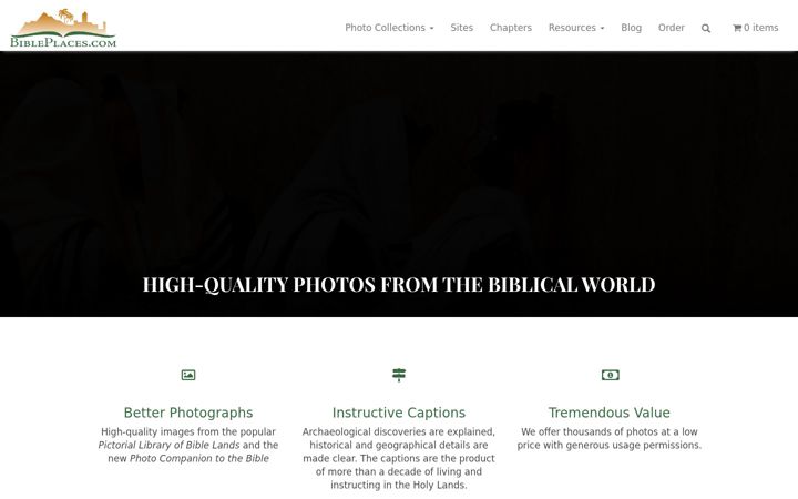 Screenshot ta' bibleplaces.com