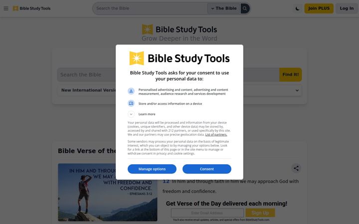 Skjermbilde av biblestudytools.com