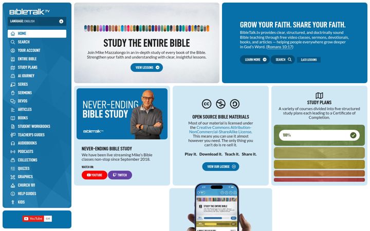 Screenshot of bibletalk.tv