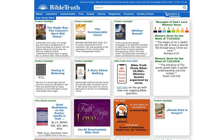 Screenshot of bibletruthpublishers.com