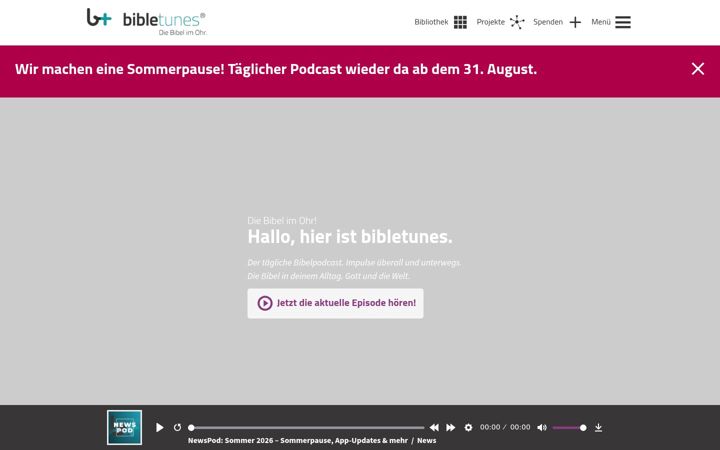 Ekraanipilt saidist bibletunes.de