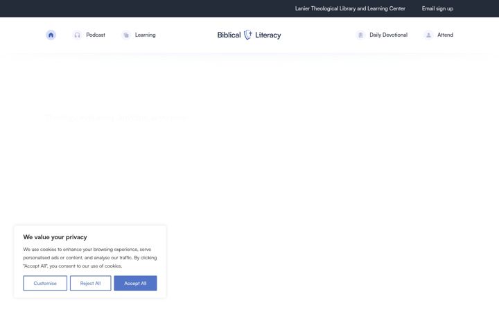 Screenshot of biblical-literacy.org