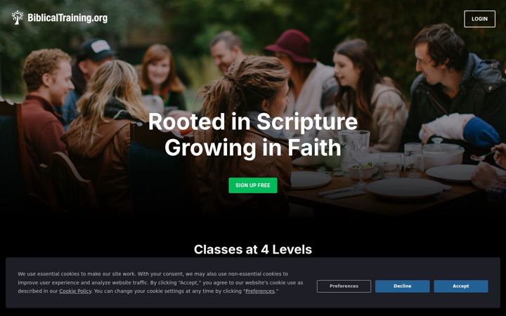 Skjámynd af biblicaltraining.org