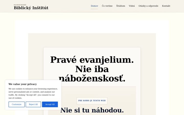 Screenshot ta' biblickyinstitut.sk