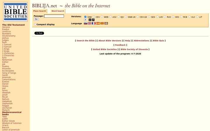 Screenshot of biblija.net
