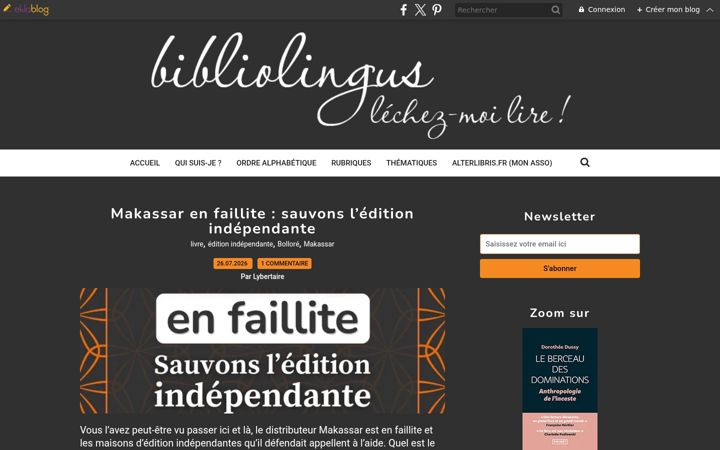 Screenshot of bibliolingus.fr