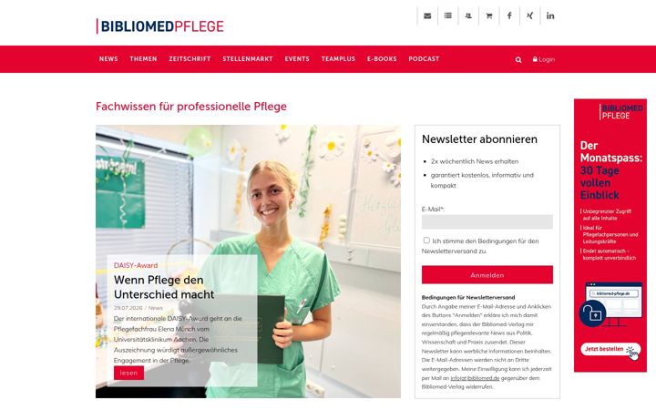 Ekraanipilt saidist bibliomed-pflege.de