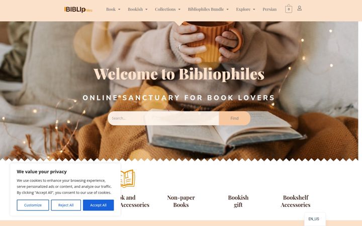 Screenshot of bibliophiles.ca