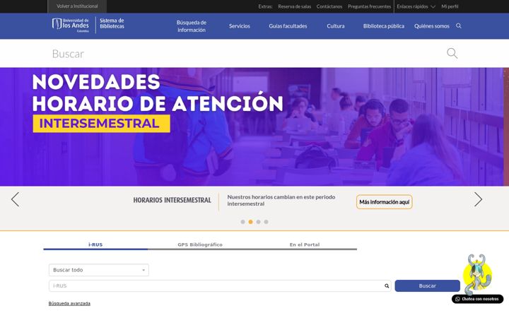 Screenshot of biblioteca.uniandes.edu.co