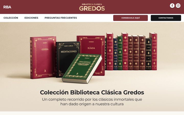 Screenshot of bibliotecaclasicagredos.com.ar