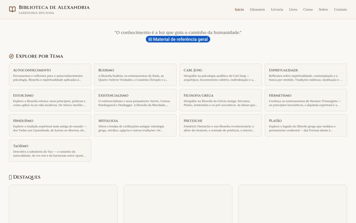 Screenshot of bibliotecadealexandria.com.br