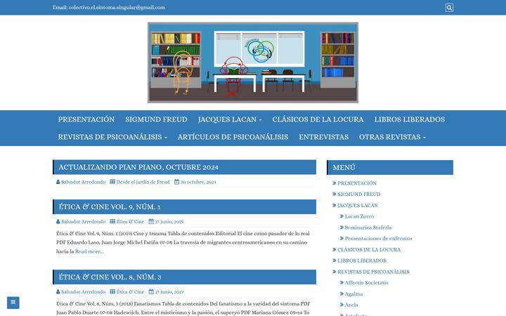 Screenshot of bibliotecadepsicoanalisiselsintomasingular.com