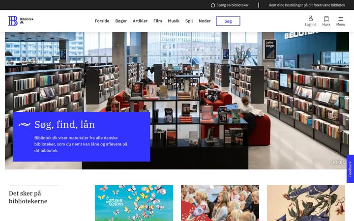 Screenshot of bibliotek.dk
