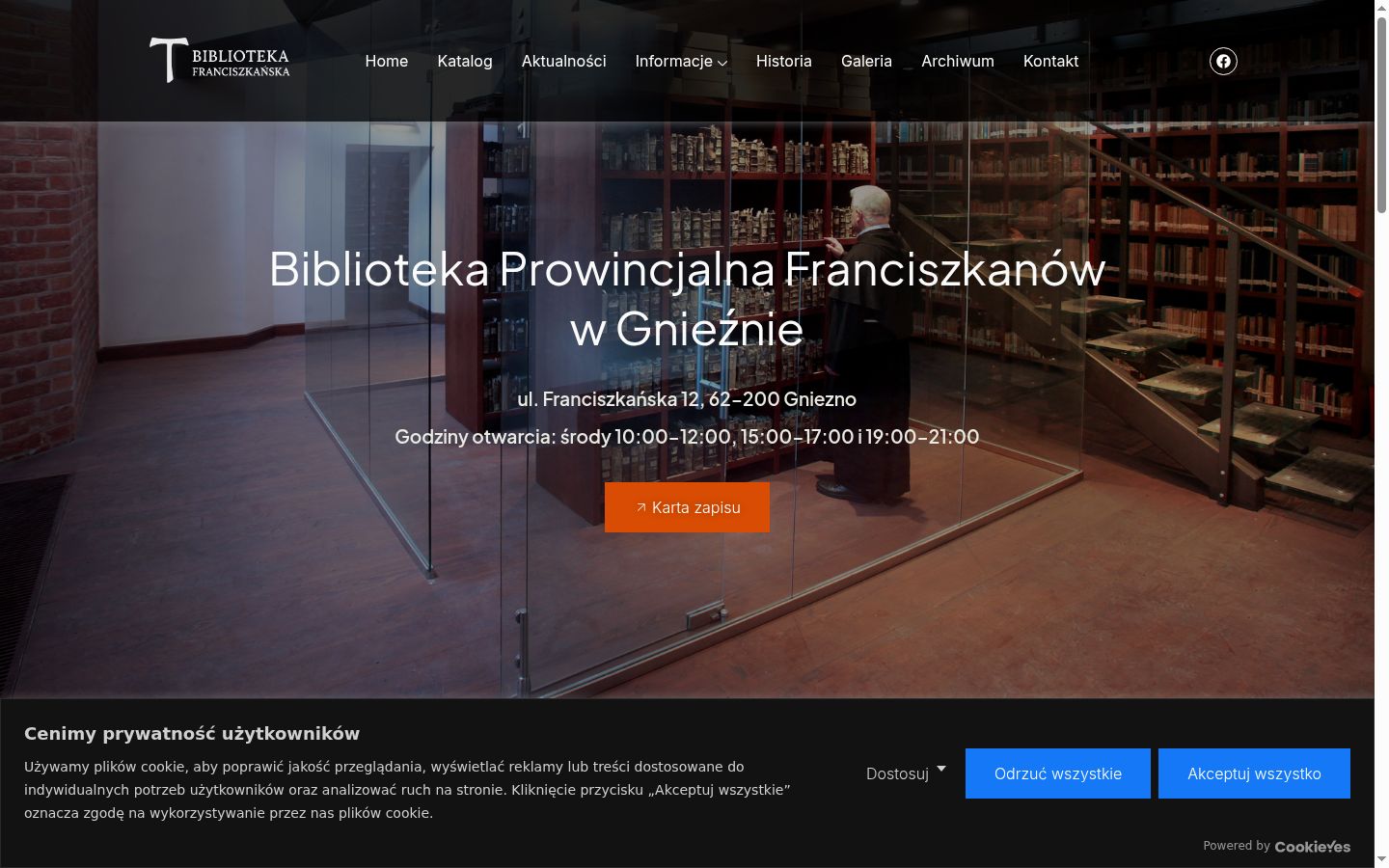 Snimka zaslona bannera za privolu prikazanog prije bilo kakve interakcije
