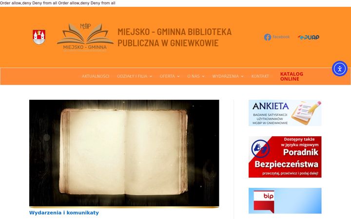 Snimka zaslona za bibliotekagniewkowo.pl