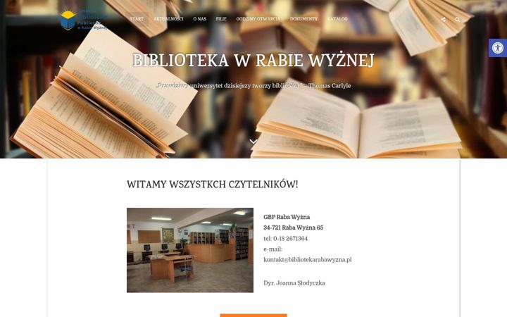 Snimka zaslona za bibliotekarabawyzna.pl