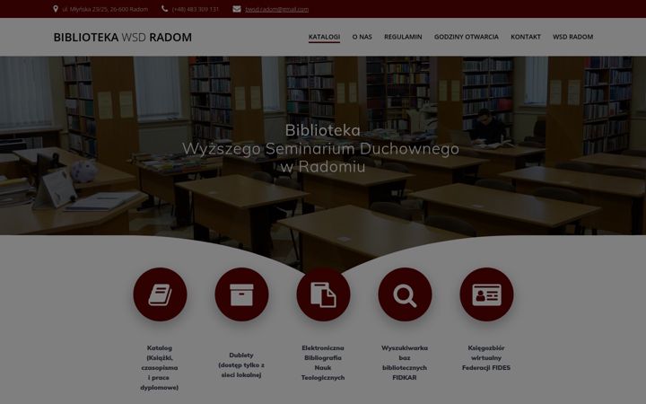 Screenshot of bibliotekawsd.radom.pl