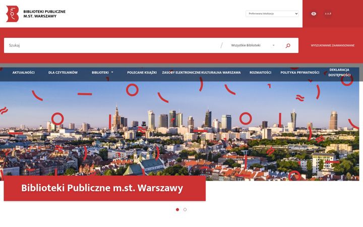 Screenshot of bibliotekiwarszawy.pl