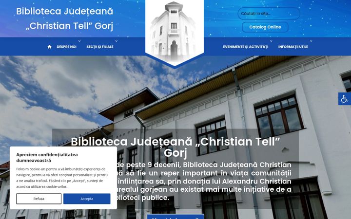 Skjermbilde av bibliotell.ro