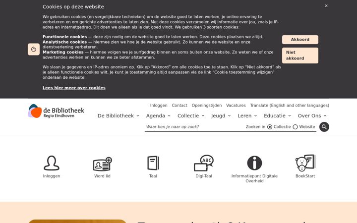 Screenshot of bibliotheekeindhoven.nl