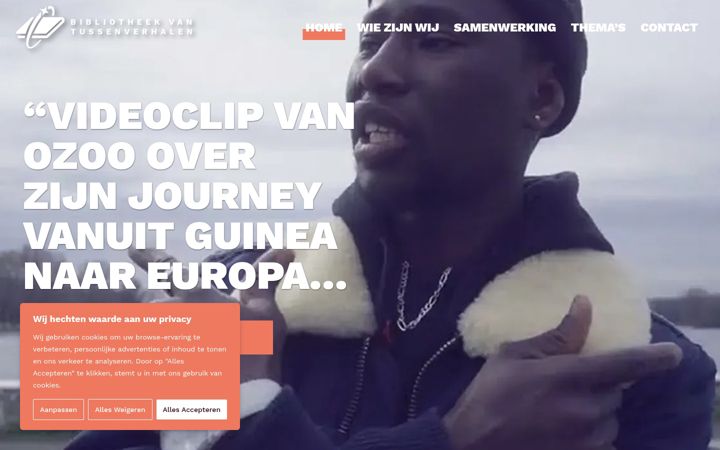 Screenshot of bibliotheekvantussenverhalen.nl