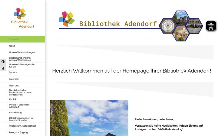 Ekraanipilt saidist bibliothek-adendorf.de
