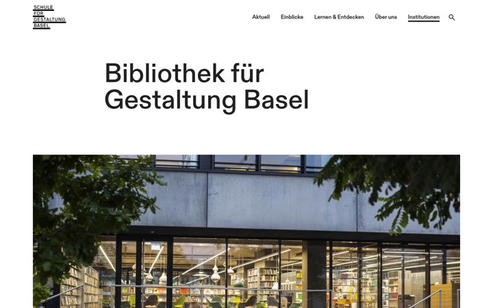 Screenshot of bibliothekfuergestaltung.ch