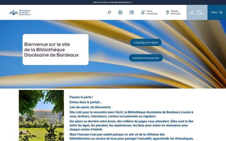 Screenshot of bibliothequediocesebordeaux.fr
