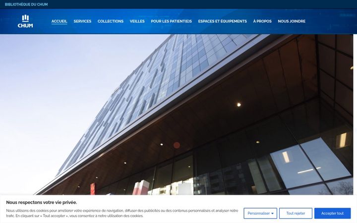 Screenshot of bibliothequeduchum.ca