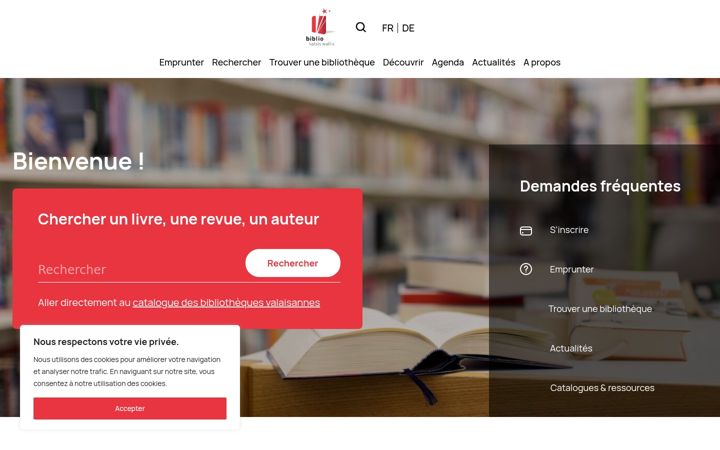 Screenshot of bibliovalais.ch