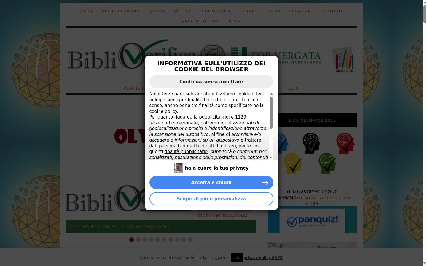 Captura de ecrã do banner de consentimento apresentado antes de qualquer interação
