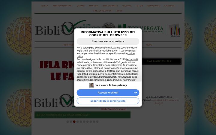Screenshot stránky biblioverifica.altervista.org