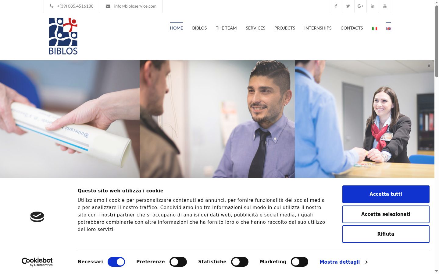 Screenshot del banner di consenso mostrato prima di qualsiasi interazione