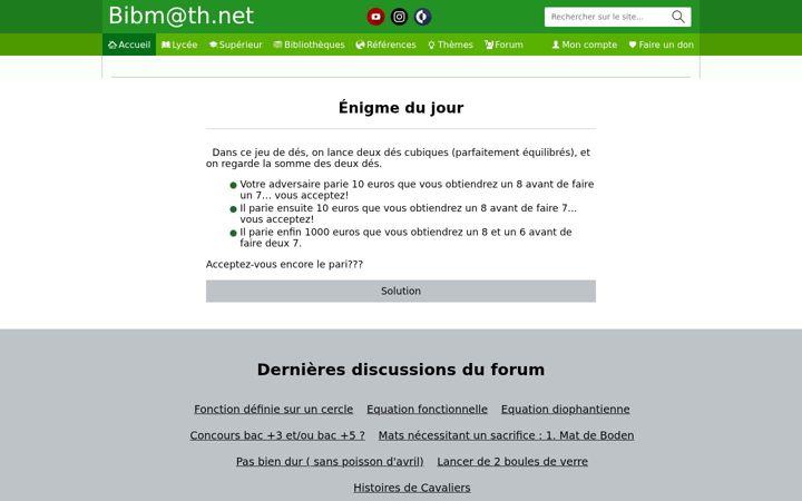 Screenshot of bibmath.net