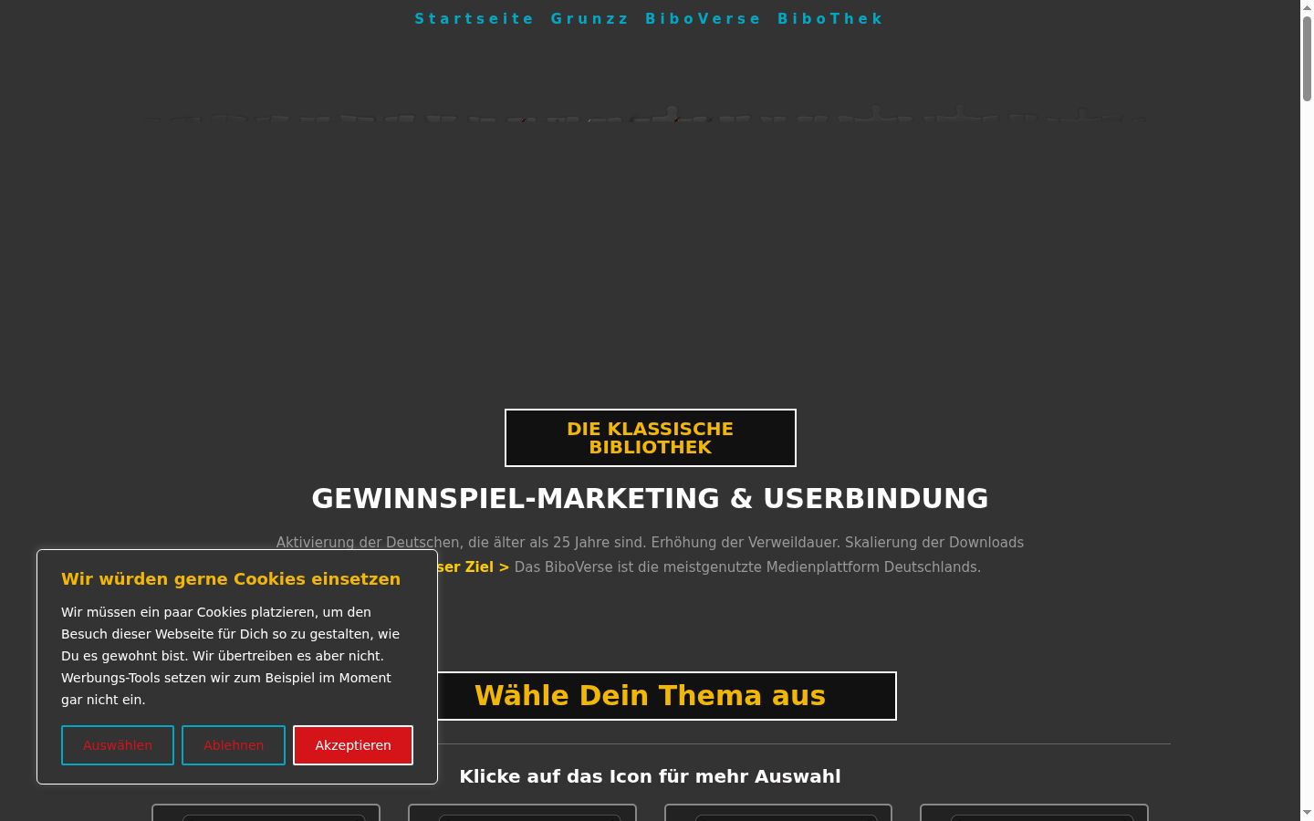 Screenshot des Einwilligungsbanners vor jeglicher Interaktion