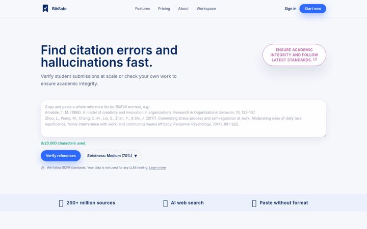 Screenshot of bibsafe.com
