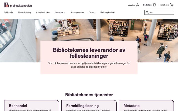 Screenshot of bibsent.no