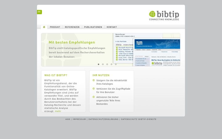 Screenshot of bibtip.de