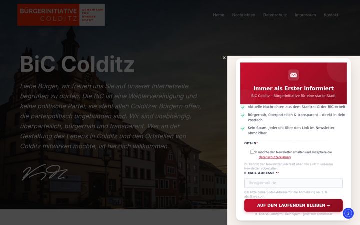 Skjermbilde av bic-colditz.de