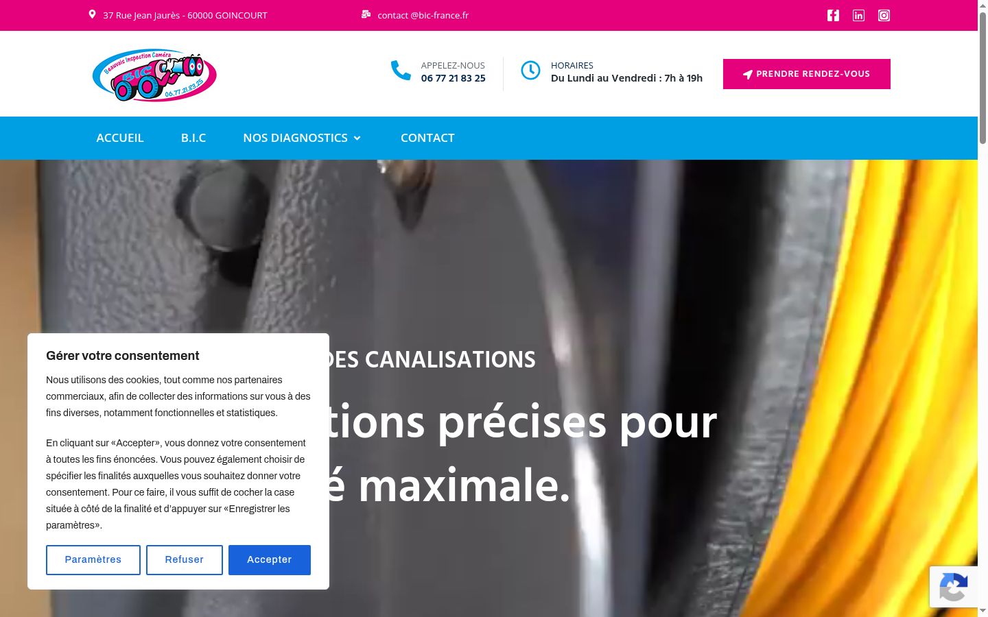 Screenshot del banner di consenso mostrato prima di qualsiasi interazione