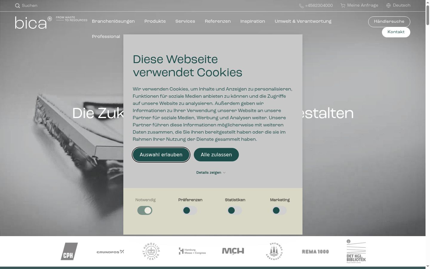 Screenshot van de toestemmingsbanner zoals getoond vóór enige interactie