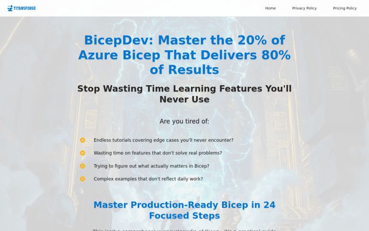 Screenshot of bicepdev.com