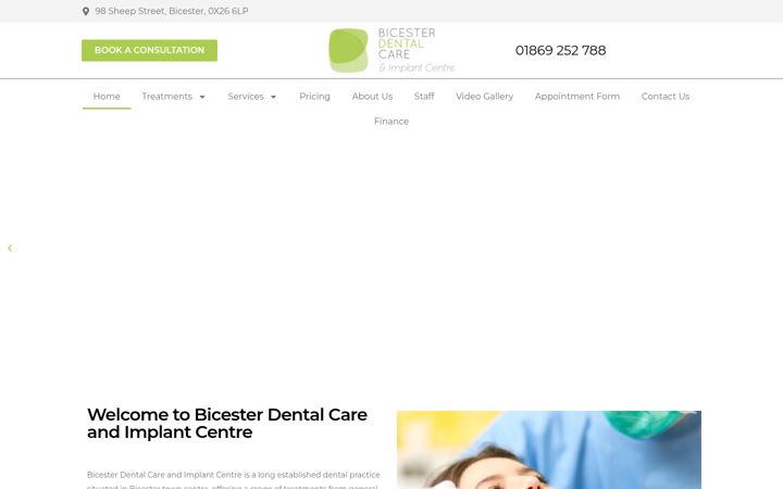 Zrzut ekranu bicesterdental.co.uk