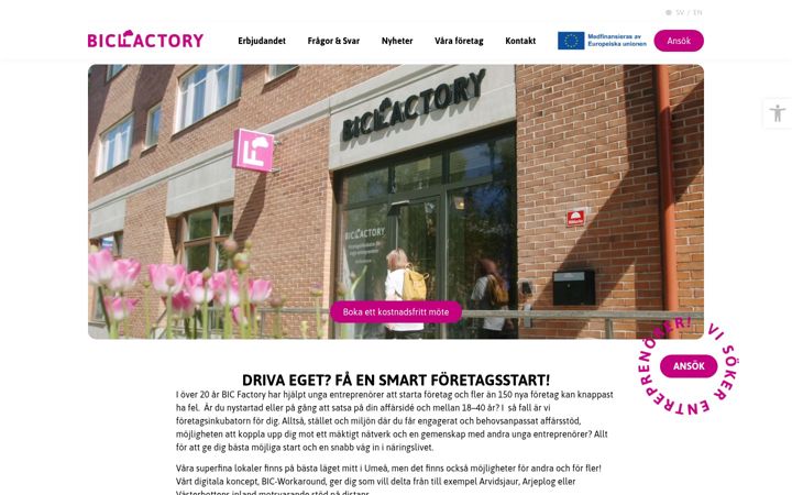 Screenshot of bicfactory.se