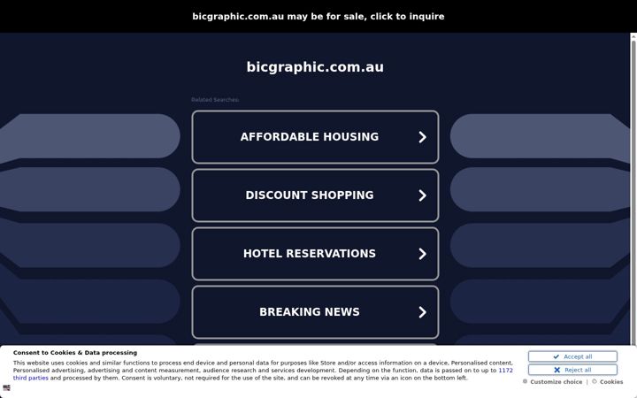Snímek obrazovky bicgraphic.com.au