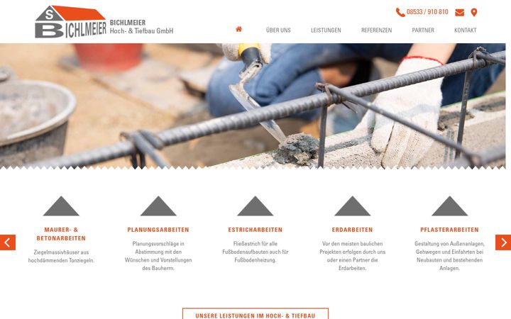 Screenshot of bichlmeier-bau.de