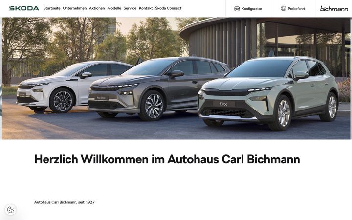 Screenshot of bichmann.skoda-auto.de