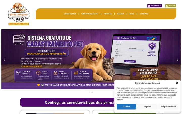 Screenshot of bichomimado.pet